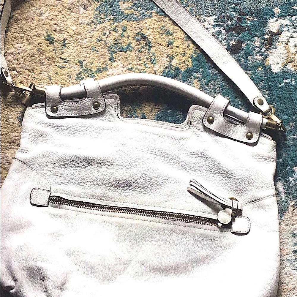 Authentic Ferragamo big white leather bag